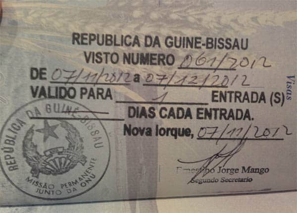 Thủ tục làm visa Guiné-Bissau
