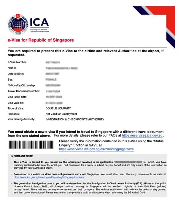 Hồ sơ visa đi Singapore