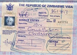 Thủ tục hồ sơ visa Zimbabwe