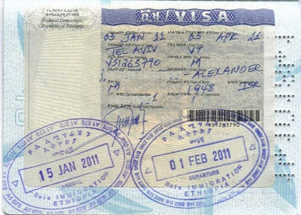Hồ sơ xin visa Ethiopia