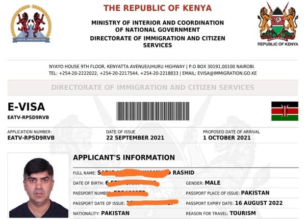Hồ sơ làm Visa Kenya